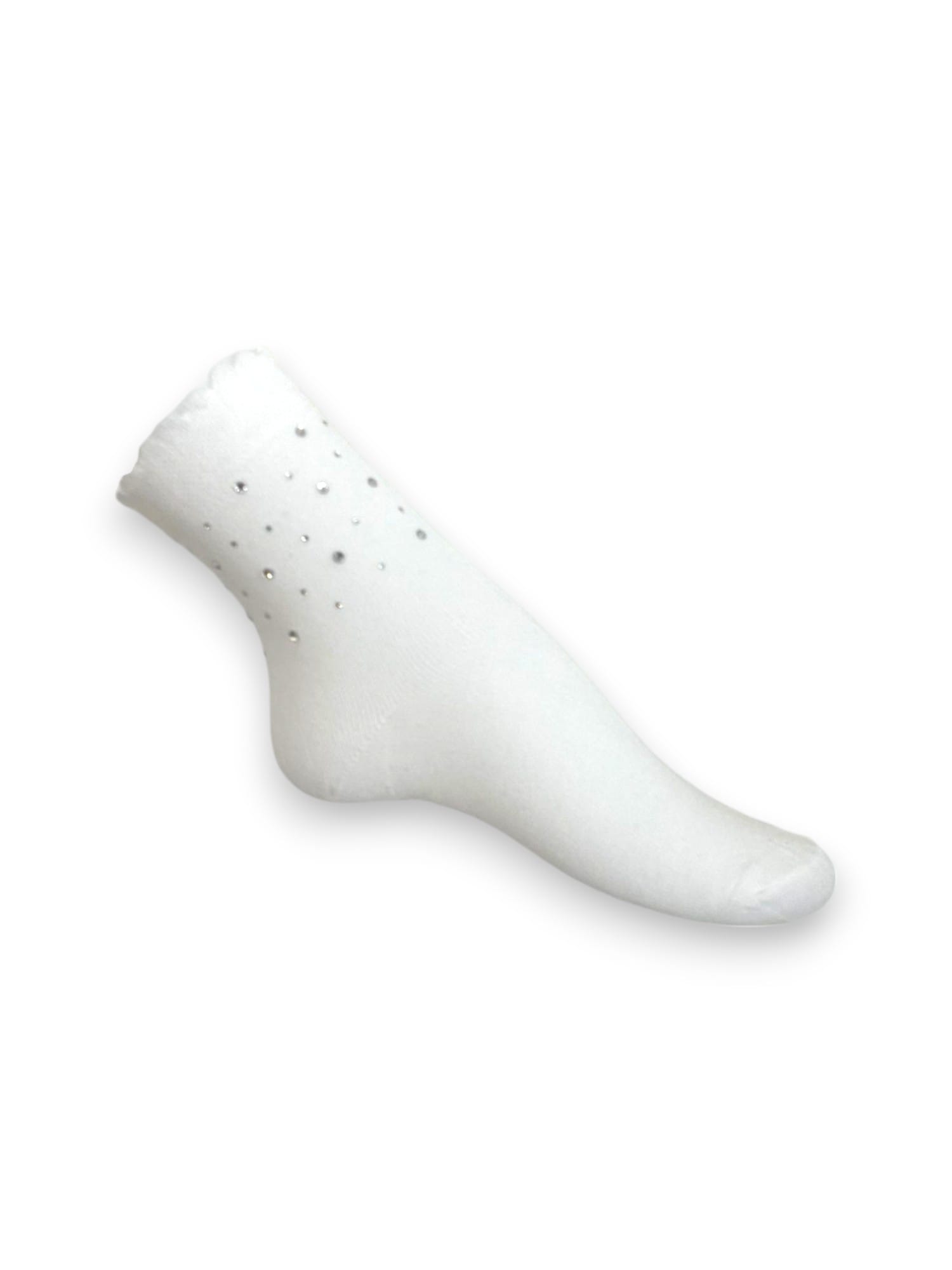 Șosete clasice cu strasuri pentru copii, alb 4-5 ani