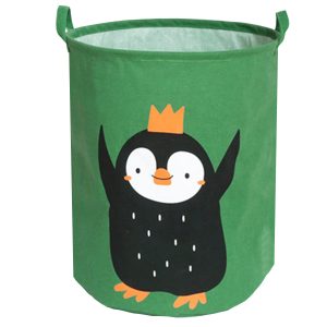 Cos Pliabil Pentru Jucarii, Rufe, Bumbac Canvas, Impermeabil, SIPO, 35x42 cm, Bumbac, 43l, Pinguin
