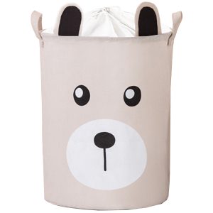Cos Pliabil Pentru Jucarii, Rufe, Bumbac Canvas, Impermeabil, SIPO, 35x42 cm, Bumbac, 43l, Urs
