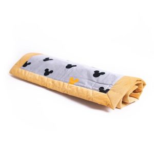 Paturica Soft Touch cu doua fete, Catifea si Bumbac, 50x70 cm, Mustard