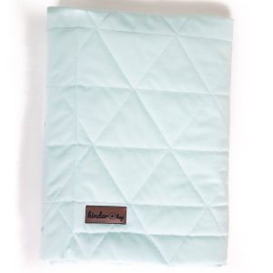 Paturica Soft Touch cu doua fete, Catifea si Bumbac, 100x70 cm, Aquamarine