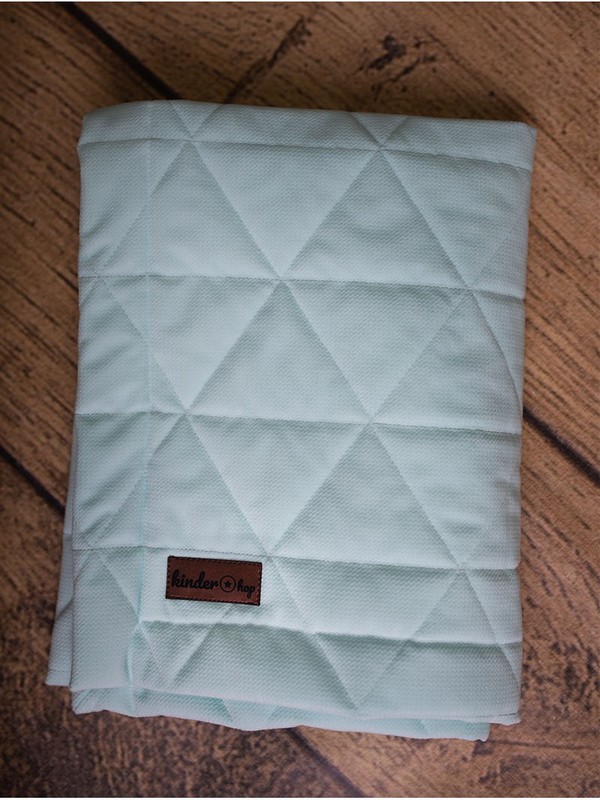 Paturica Soft Touch cu doua fete, Catifea si Bumbac, 100x70 cm, Aquamarine - imagine 4