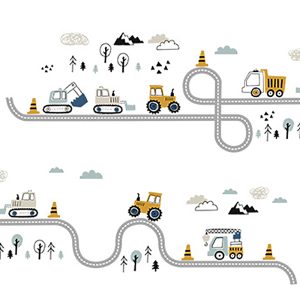 Sticker Decorativ Pentru Copii, Autoadeziv, Tractorase, 32x144 cm