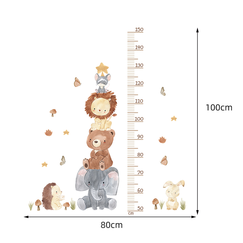 Sticker Decorativ Pentru Copii, Autoadeziv, Piramida Animalelor, 100x80 cm - imagine 3