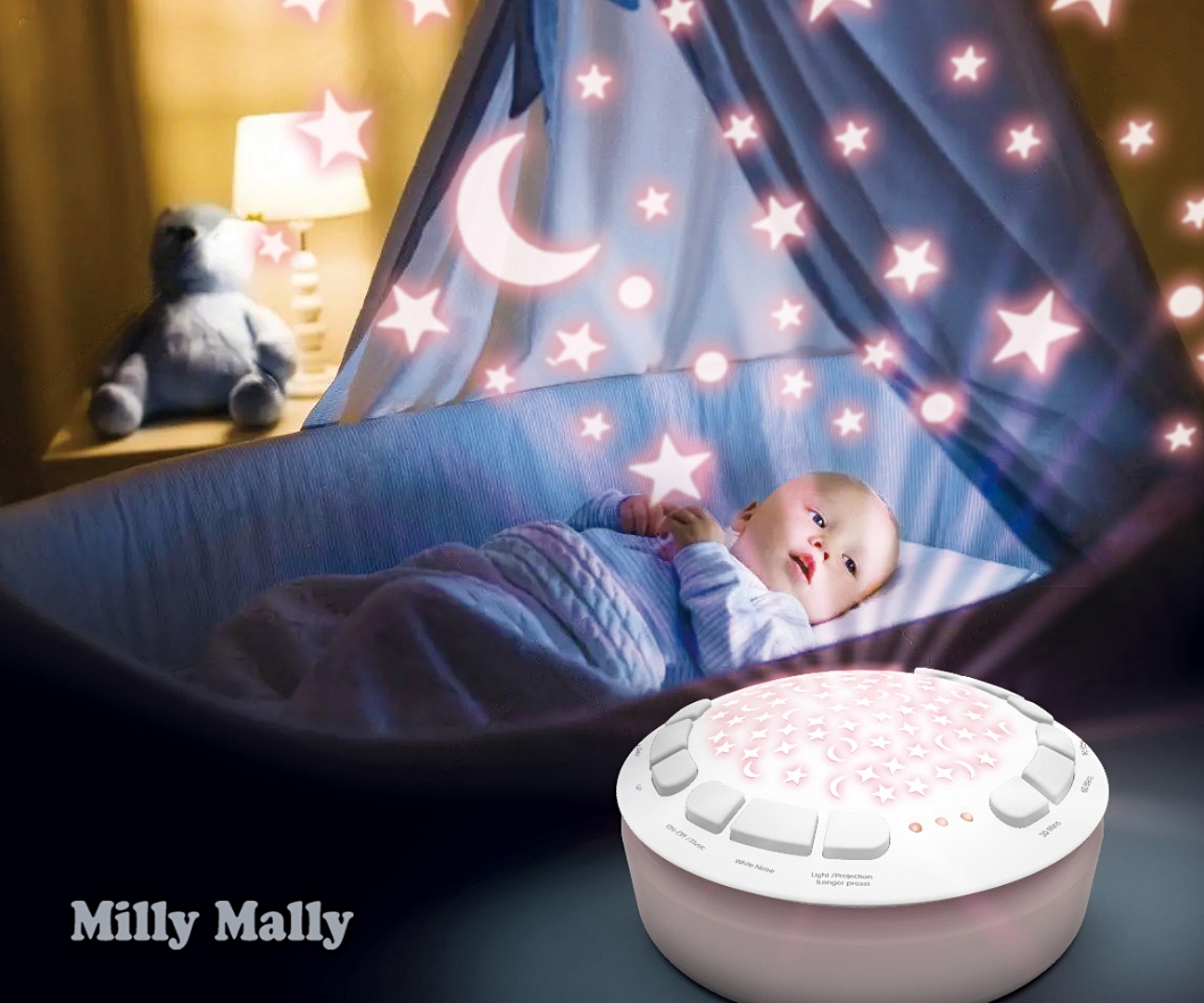 Jucarie Milly Bear, O poveste de noapte cu muzica si lumini - imagine 5