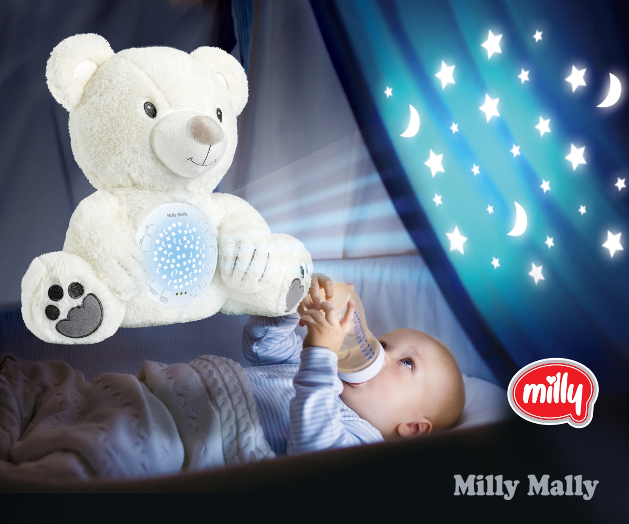 Jucarie Milly Bear, O poveste de noapte cu muzica si lumini - imagine 6