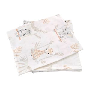Lenjerie patut din bumbac pentru bebelusi, ZOO 60x120cm