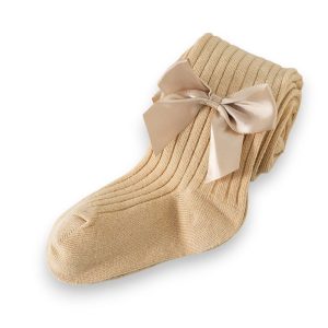 Dres gros cu fundiță pentru copii, culoarea Bej, mărimea S 80-90