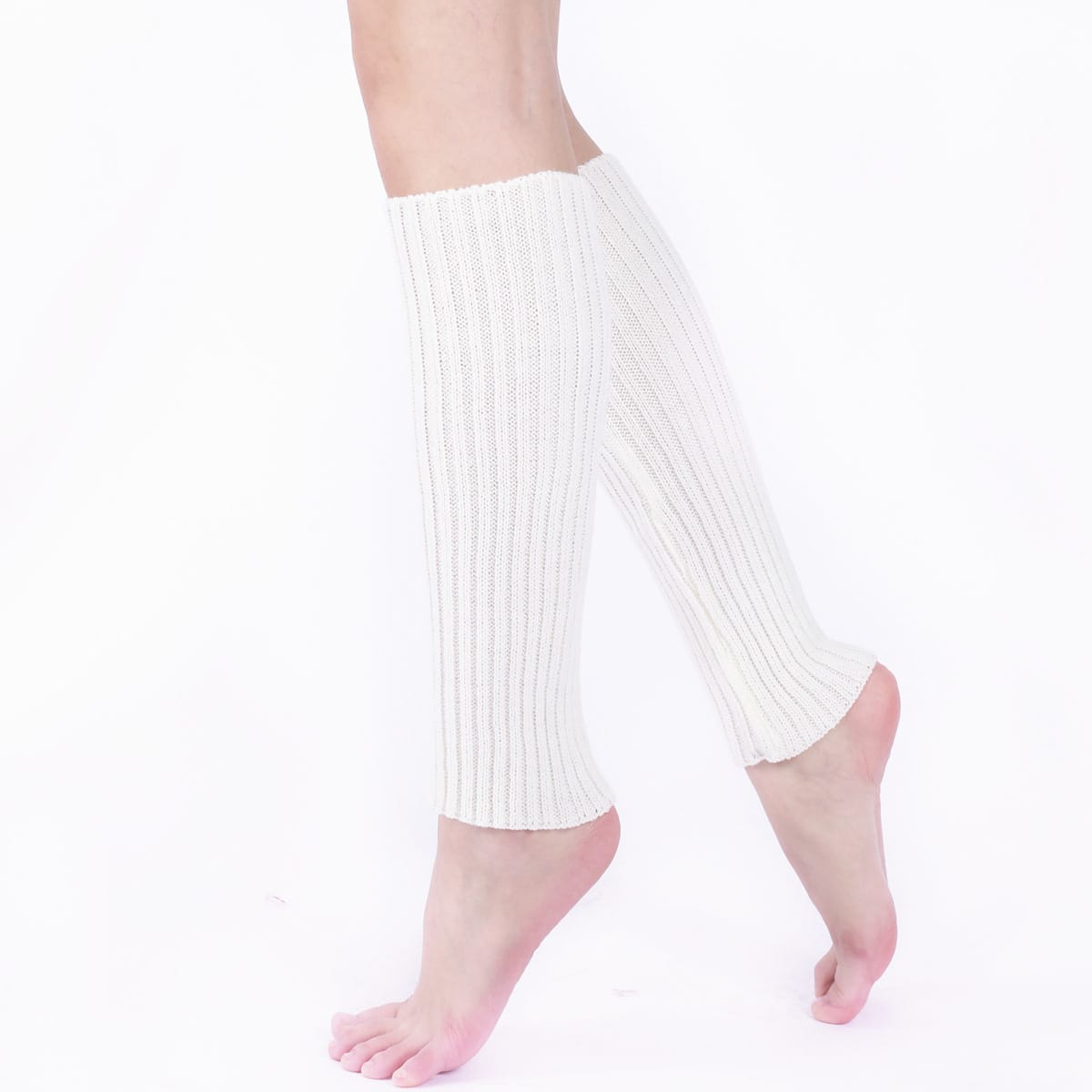 Jambiere din bumbac moale pentru vreme rece alb one-size (4-21+ ani)