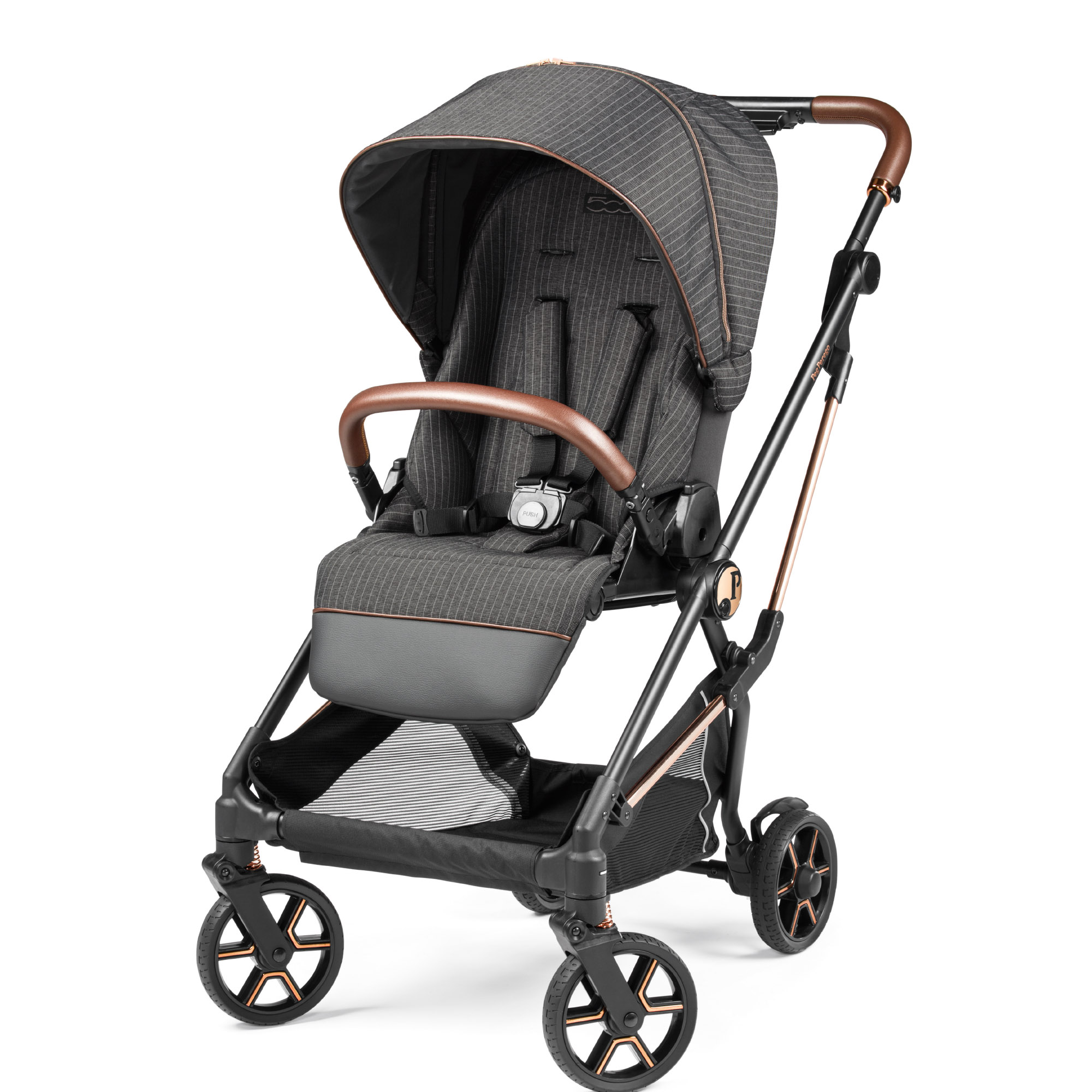 Carucior 3 in 1 Peg Perego Vivace, Lounge, 0 - 22 kg, 500, Negru/Gri - imagine 5
