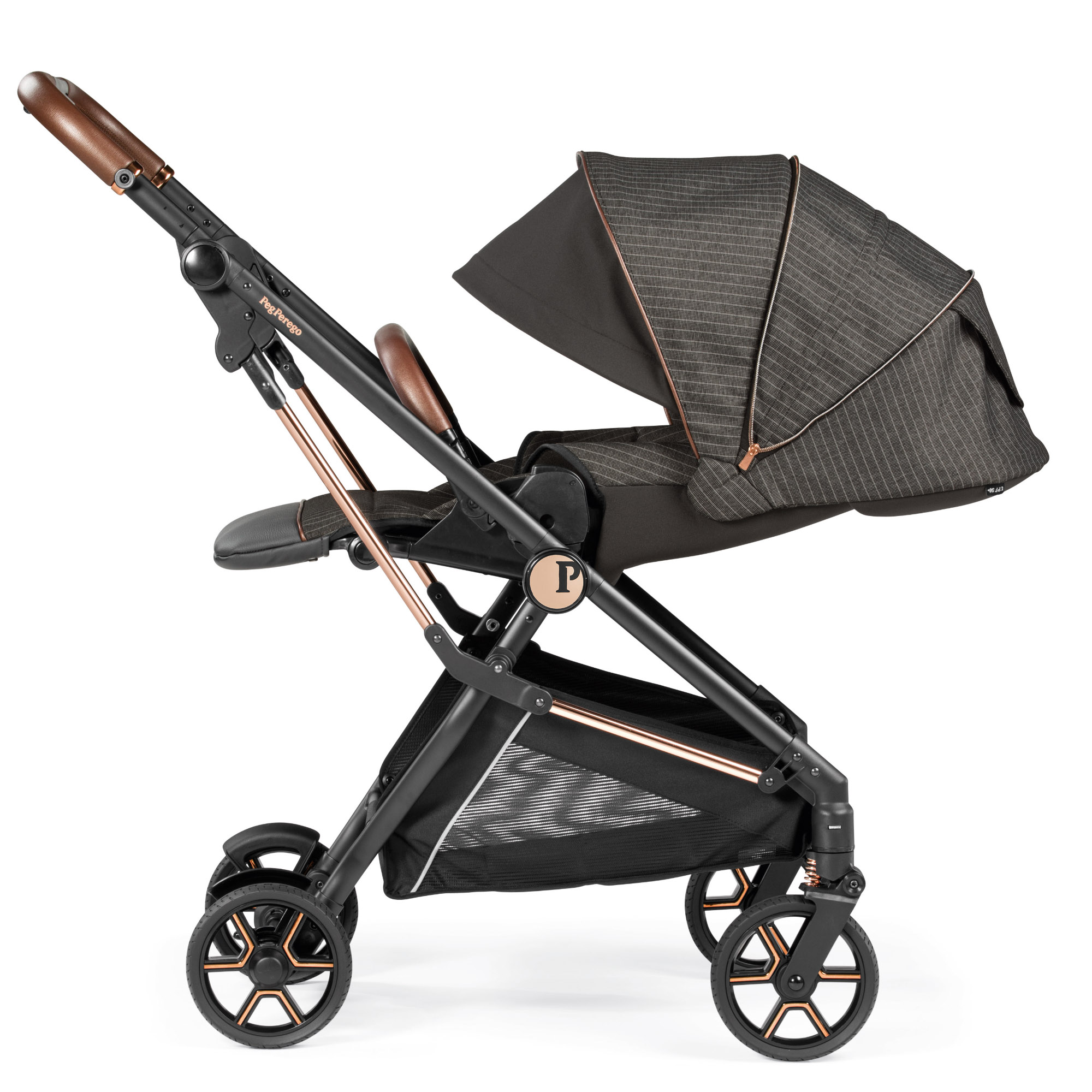 Carucior 3 in 1 Peg Perego Vivace, Lounge, 0 - 22 kg, 500, Negru/Gri - imagine 2