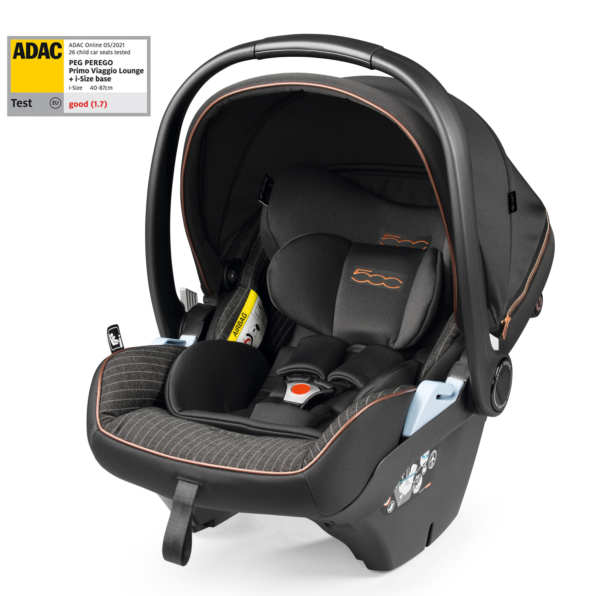 Carucior 3 in 1 Peg Perego Vivace, Lounge, 0 - 22 kg, 500, Negru/Gri - imagine 8
