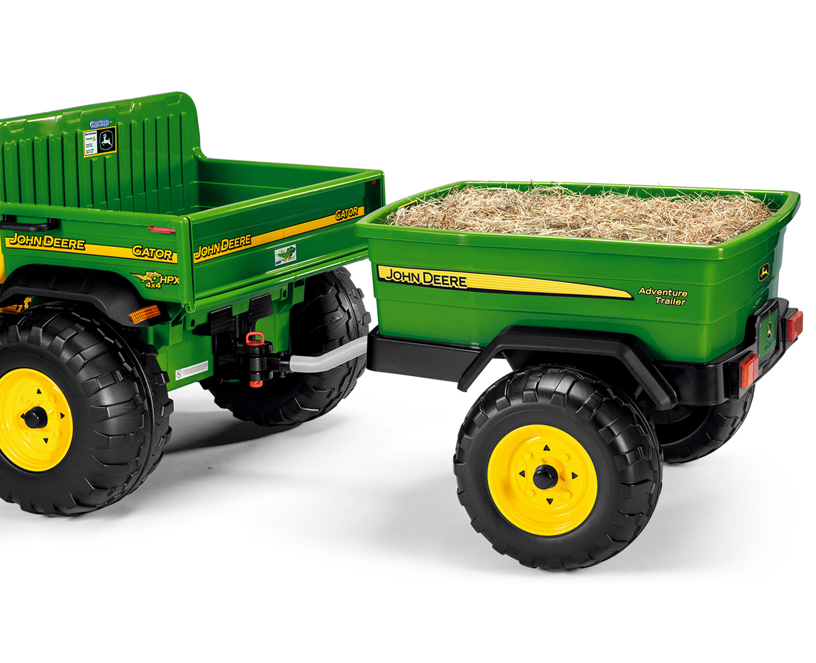 Remorca Peg Perego John Deere Adventure, 3 ani+, Negru / Verde / Galben - imagine 2