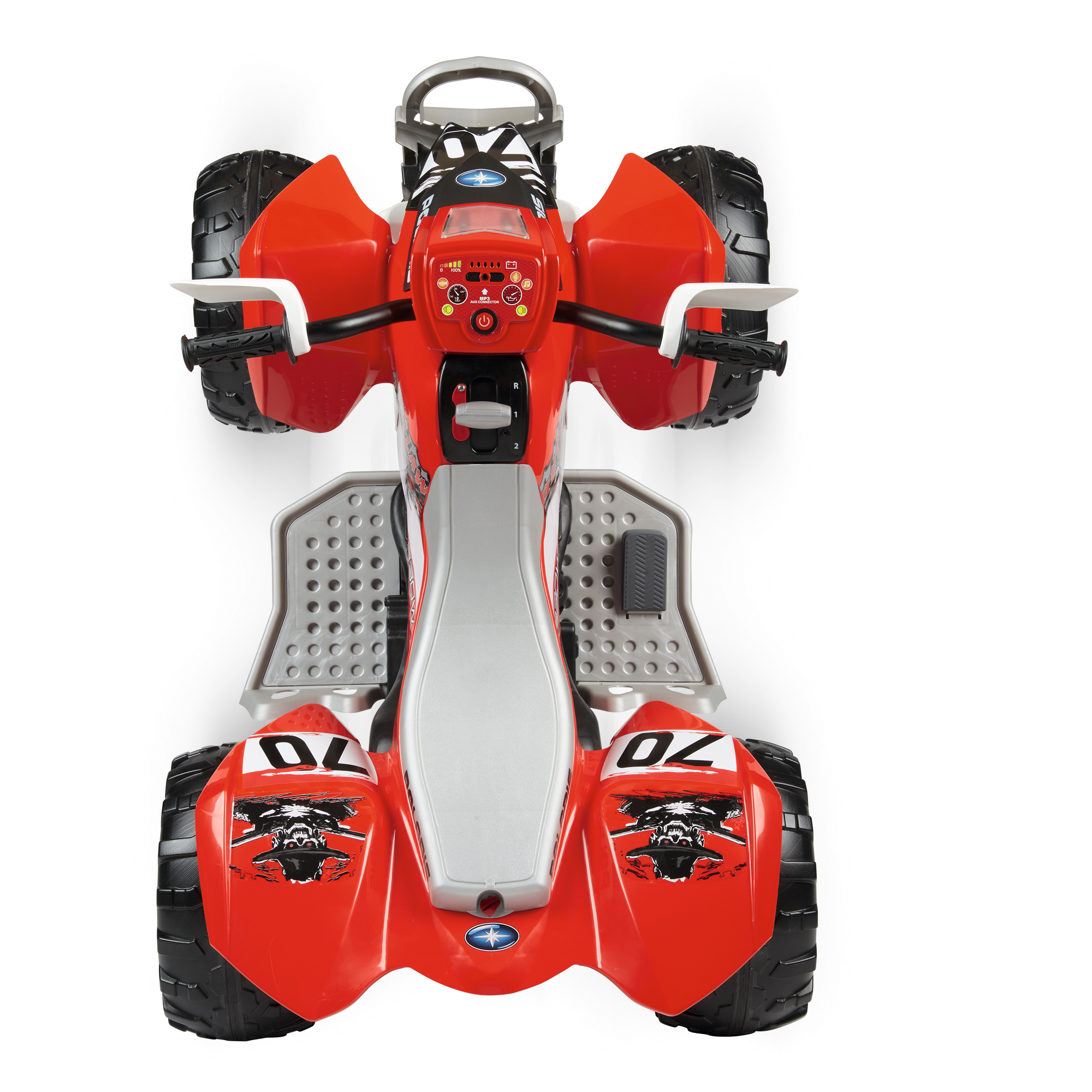 ATV Peg Perego Polaris Outlaw 330 W, 12V, 3 ani+, Negru / Rosu - imagine 4