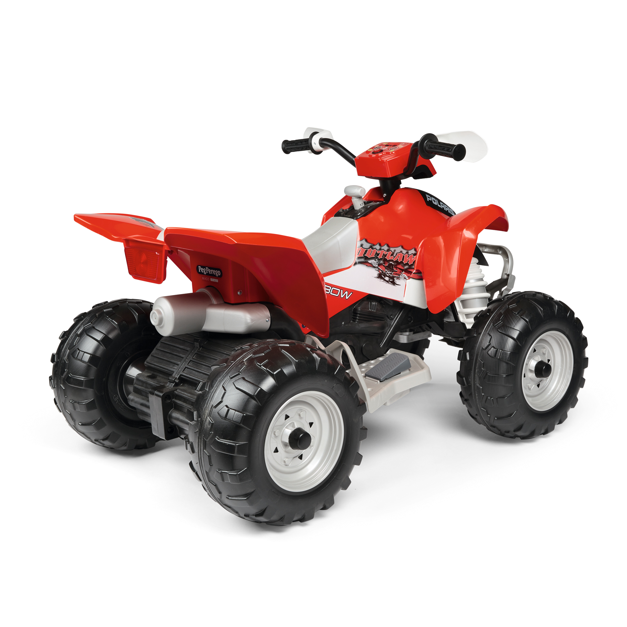ATV Peg Perego Polaris Outlaw 330 W, 12V, 3 ani+, Negru / Rosu - imagine 8
