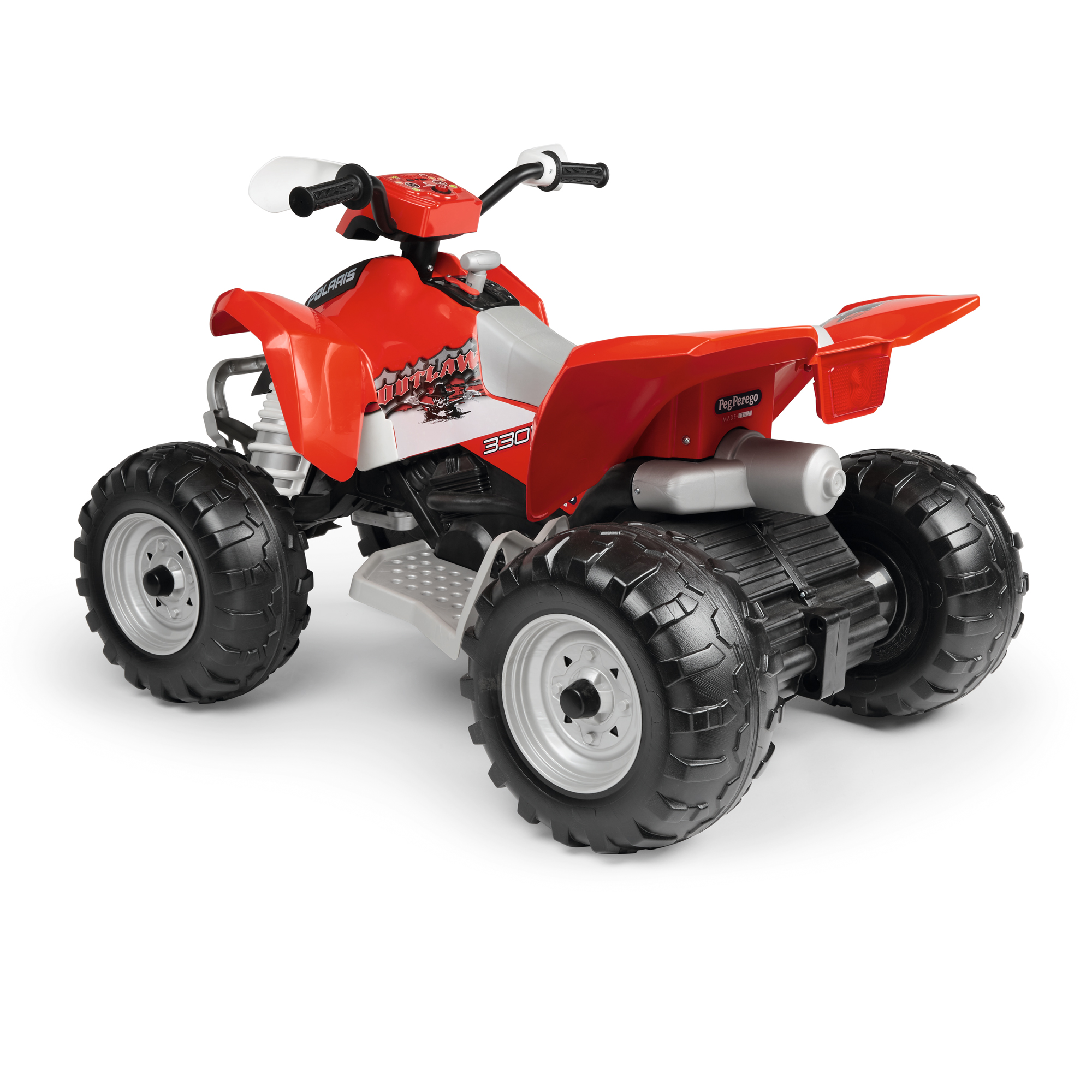 ATV Peg Perego Polaris Outlaw 330 W, 12V, 3 ani+, Negru / Rosu - imagine 9