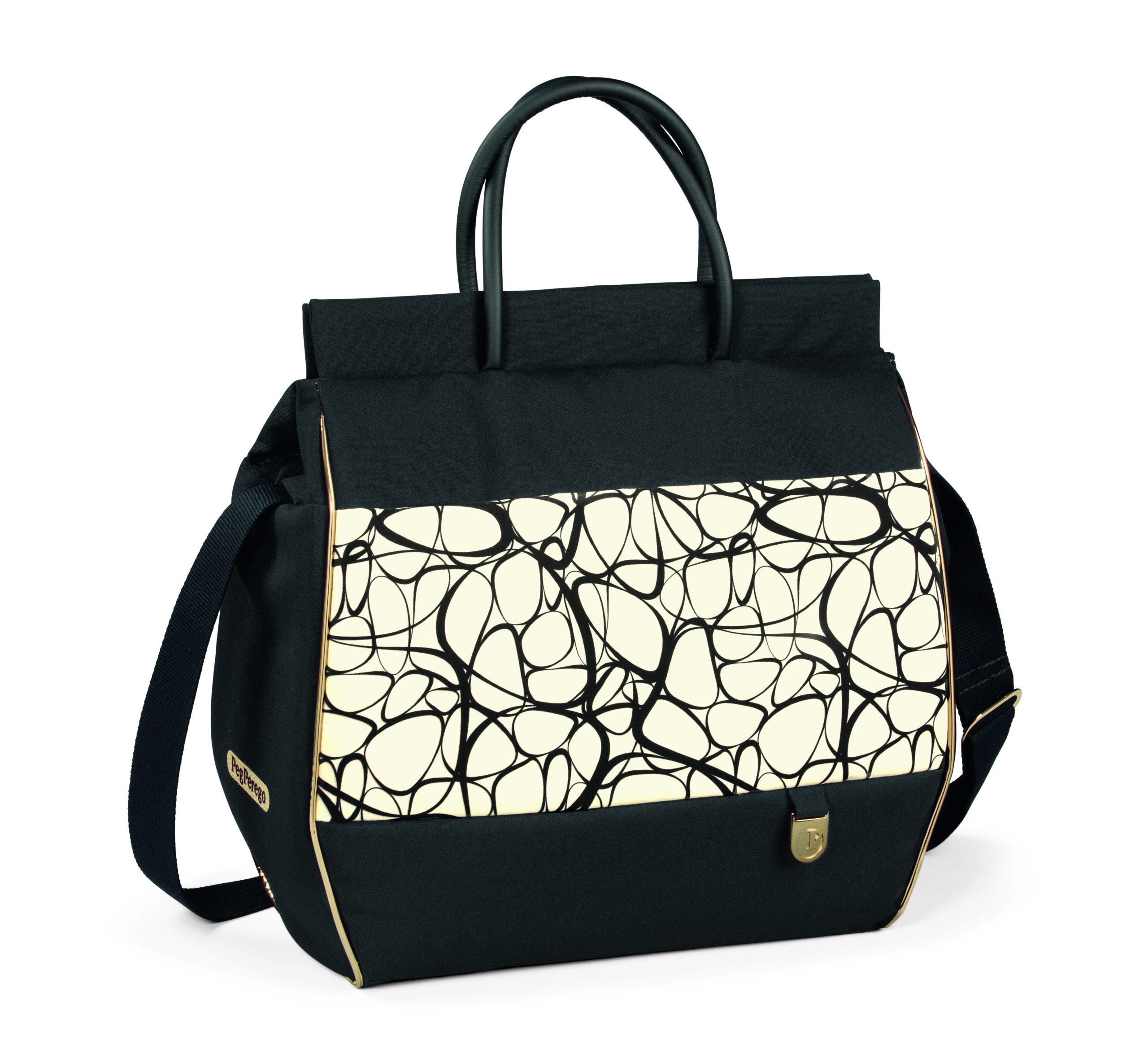 Geanta carucior Peg Perego Graphic Gold, Negru / Bej