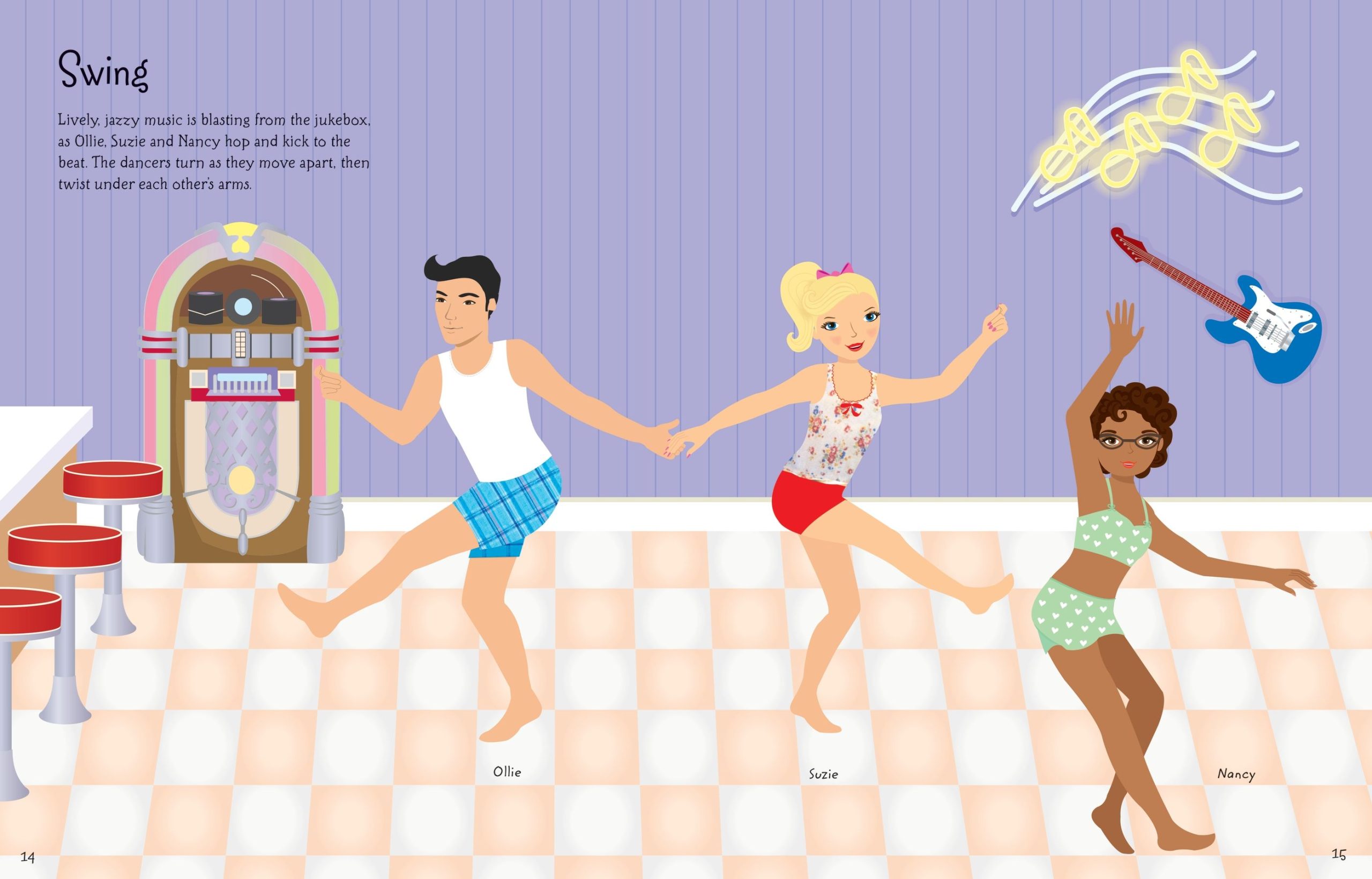 Carte cu stickere Dolly Dressing Dancers, Usborne - imagine 2