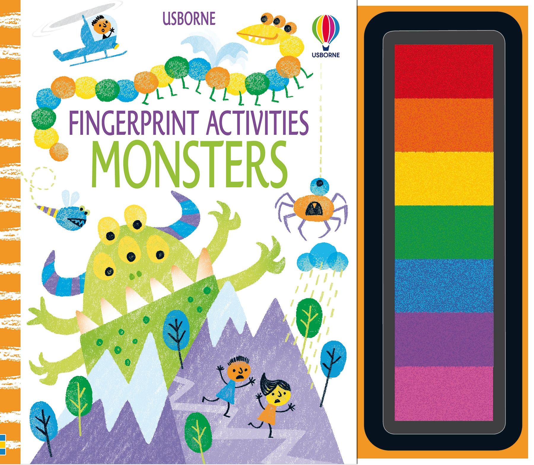 Carte de pictat cu degetele Fingerprint Activities Monsters, Usborne