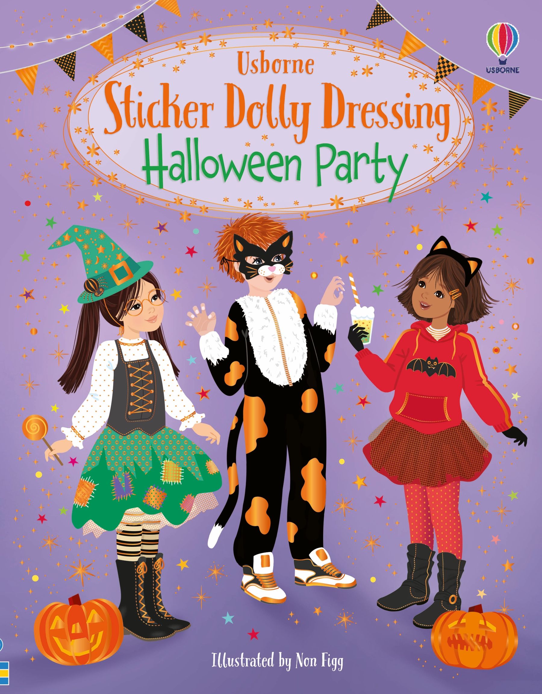 Carte cu sticker Dolly Dressing Halloween Party, Usborne