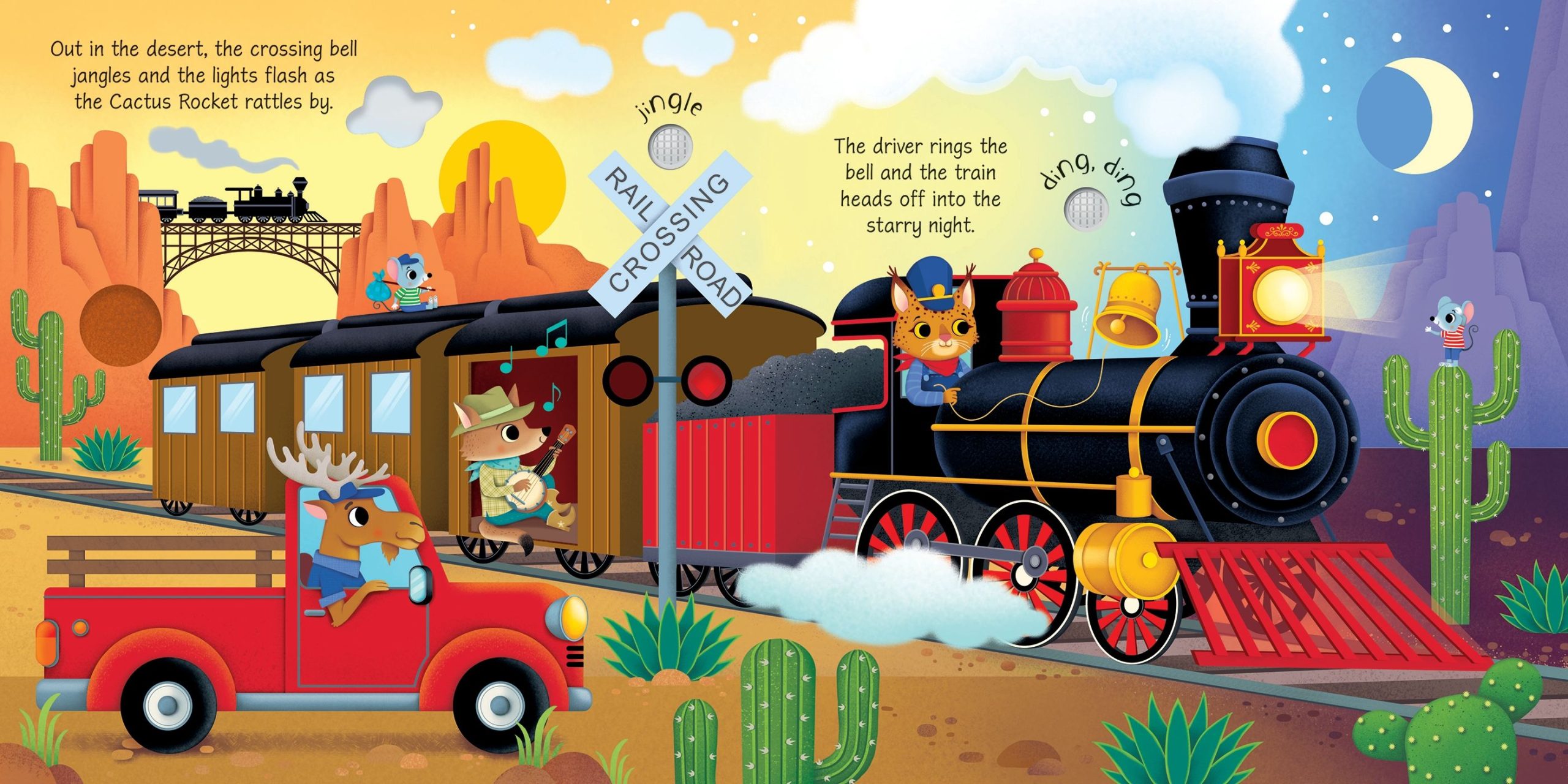 Trains sound book, carte cu sunete, Usborne - imagine 4