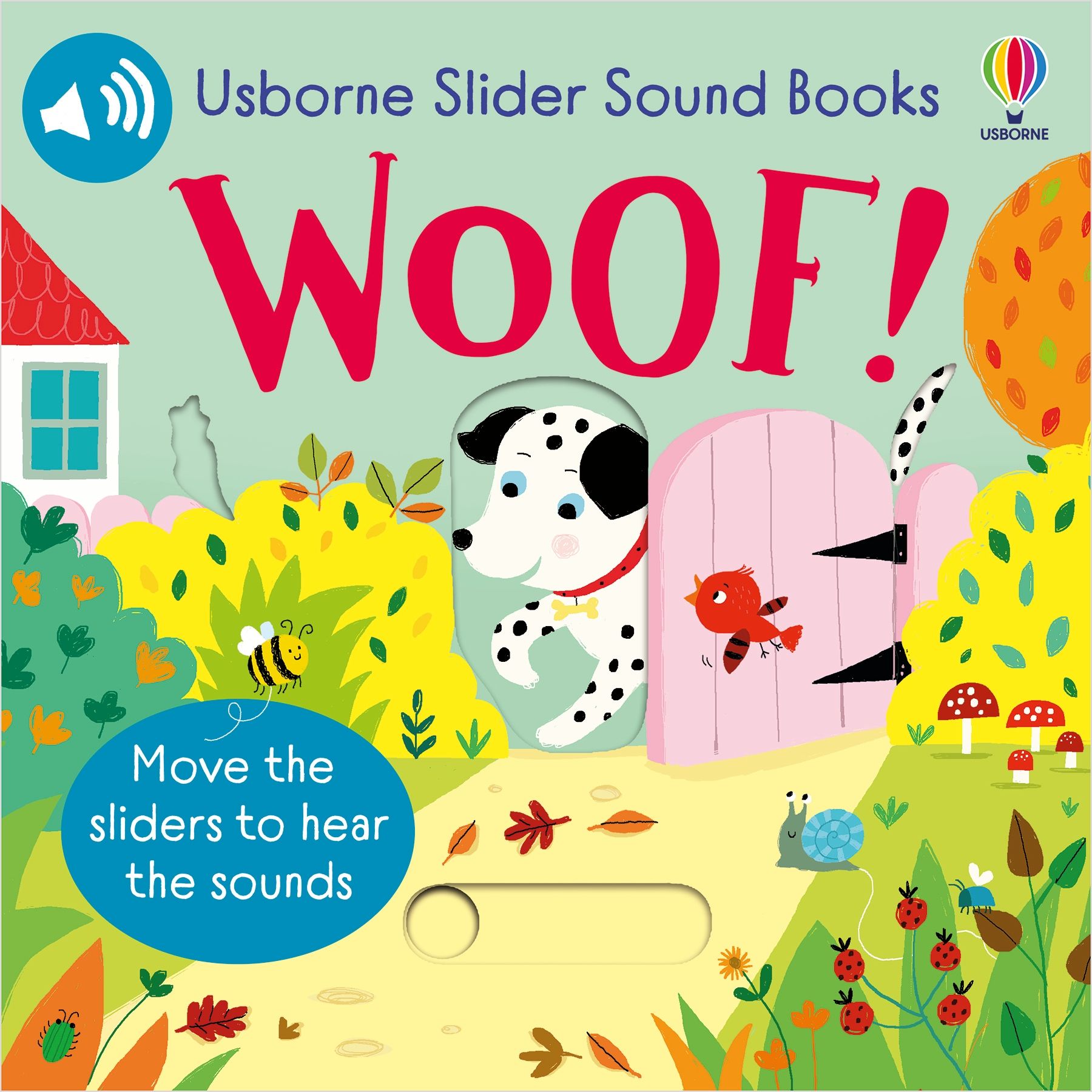 Woof! carte cu sunet si panou glisant Usborne
