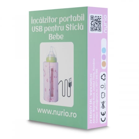 Incalzitor Portabil USB pentru Sticla Bebe - Roz - imagine 4