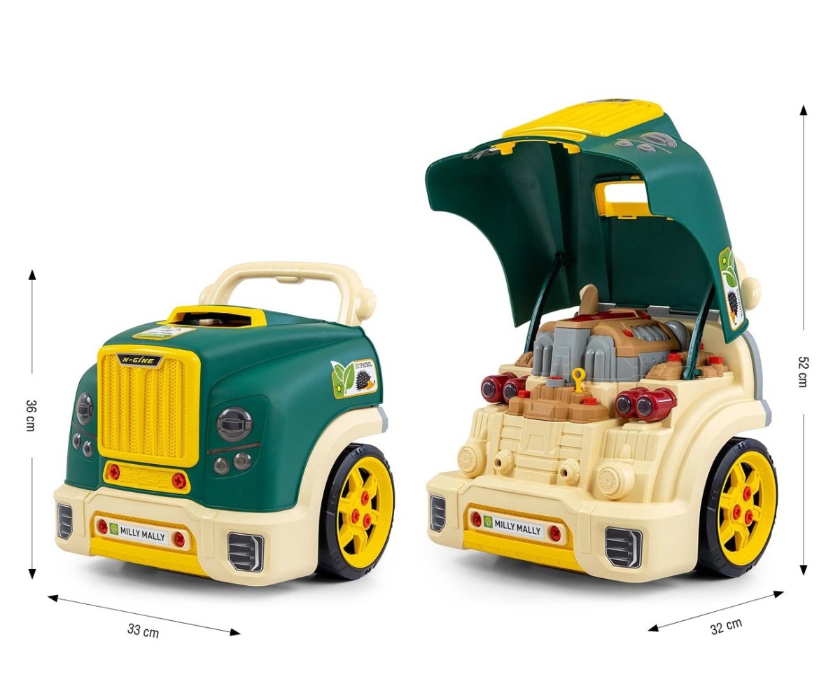N-GINE – motor auto demontabil, jucarie educativa STEM (3+), Milly Mally, Green - imagine 2