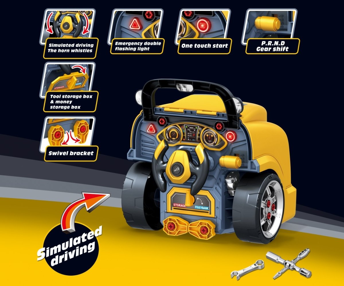 N-GINE – motor auto demontabil, jucarie educativa STEM (3+), Milly Mally, Yellow - imagine 4