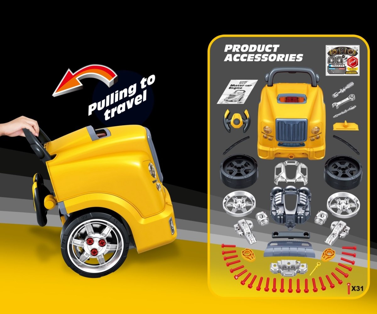 N-GINE – motor auto demontabil, jucarie educativa STEM (3+), Milly Mally, Yellow - imagine 3