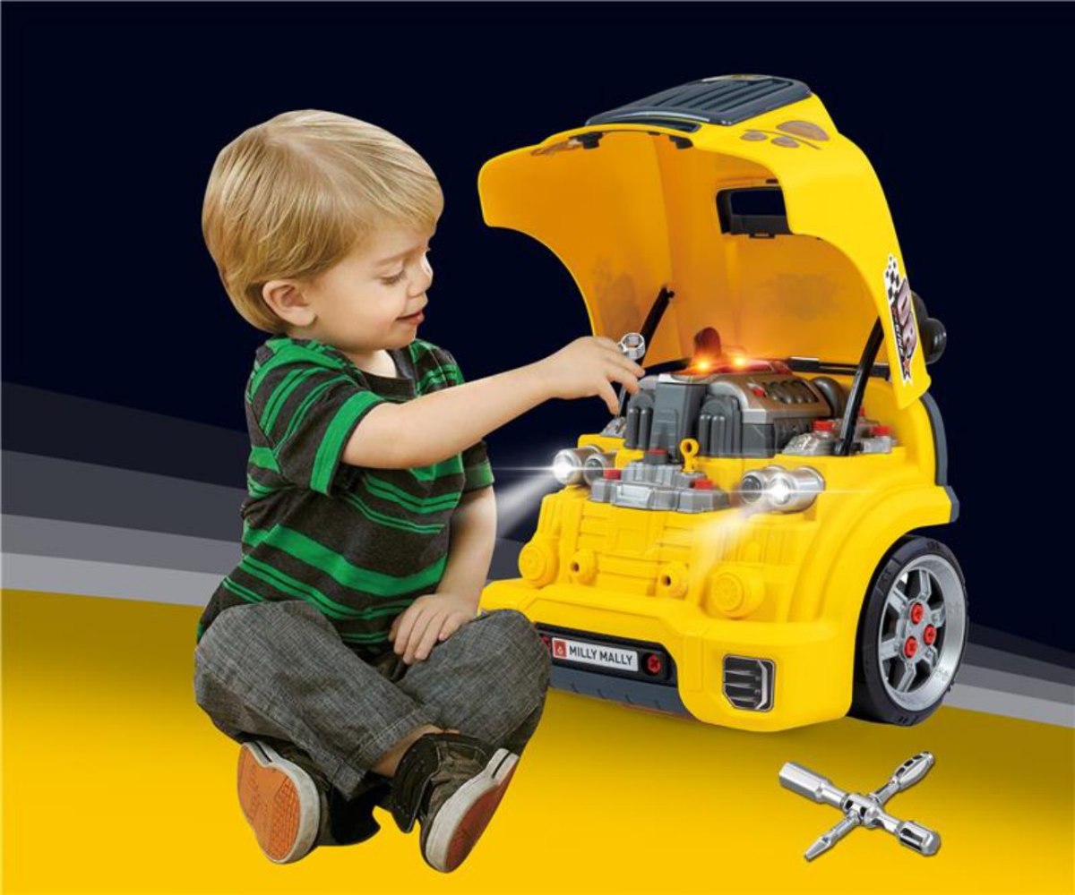N-GINE – motor auto demontabil, jucarie educativa STEM (3+), Milly Mally, Yellow - imagine 2