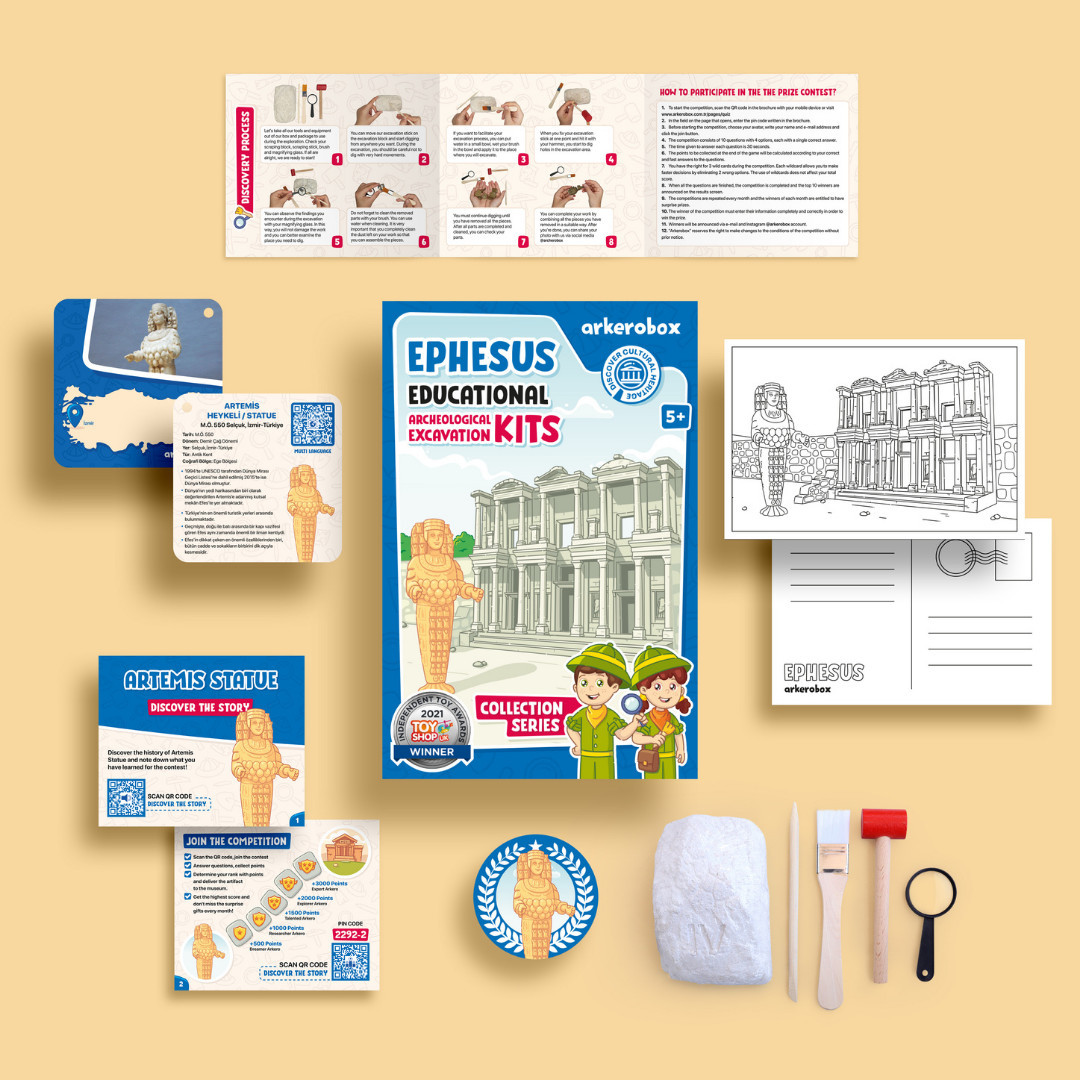 Arkerobox - Set arheologic educational si puzzle 3D, Efes - Biblioteca Celsus - imagine 2