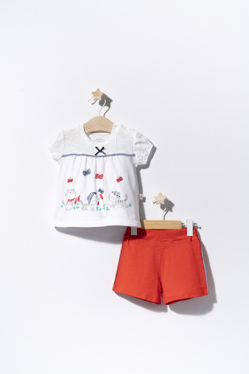 Compleu 2 piese cu pisicute pentru bebelusi, Tongs baby - imagine 3