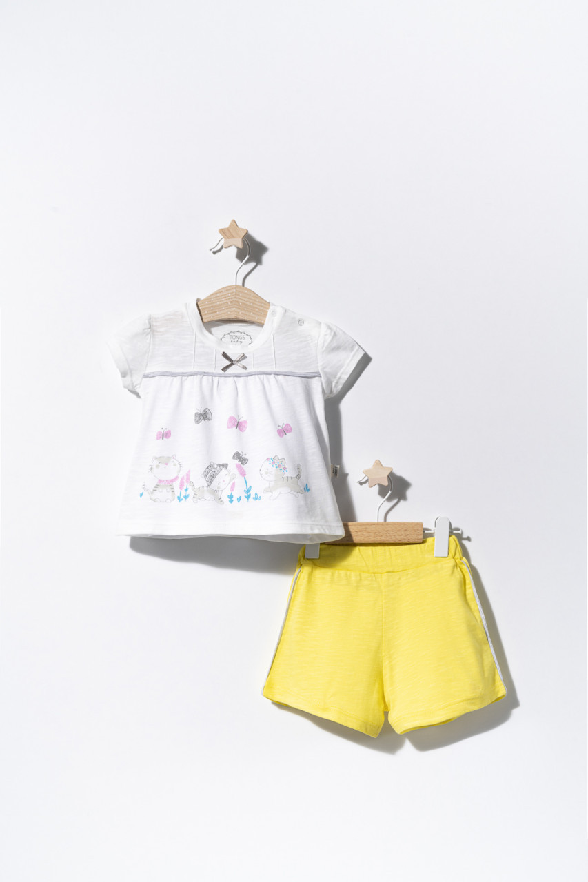 Compleu 2 piese cu pisicute pentru bebelusi, Tongs baby