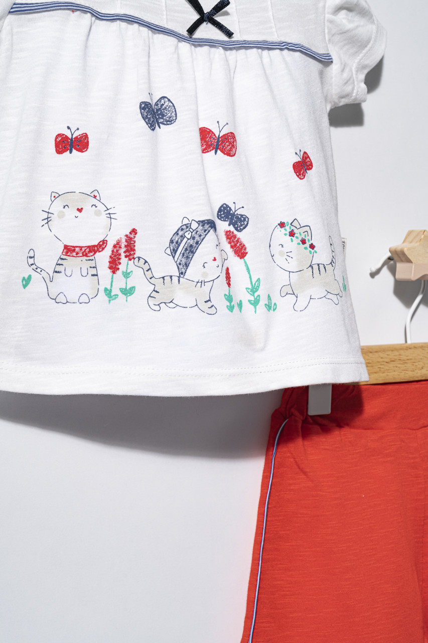 Compleu 2 piese cu pisicute pentru bebelusi, Tongs baby - imagine 4