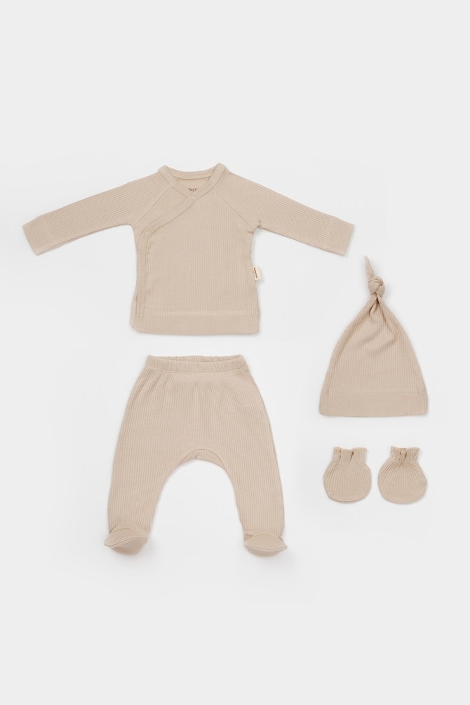 Cutie 4 piese pentru nou nascut - 100% bumbac organic - BabyCosy - imagine 17