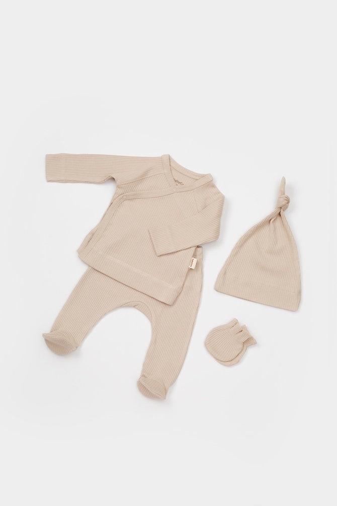 Cutie 4 piese pentru nou nascut - 100% bumbac organic - BabyCosy - imagine 18