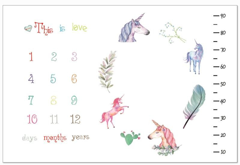 Noua Paturica plusata pentru fotografii 100x150 cm Drool (Model: Unicorni)