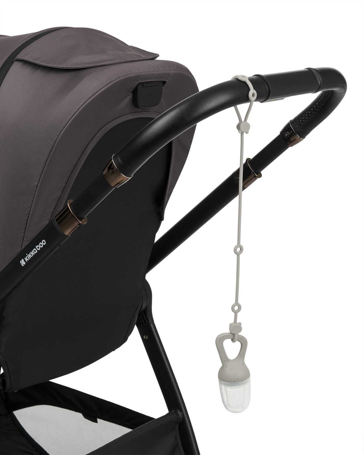 Lantisor suzeta bebelusi din silicon alimentar, Platinum Sand - imagine 2