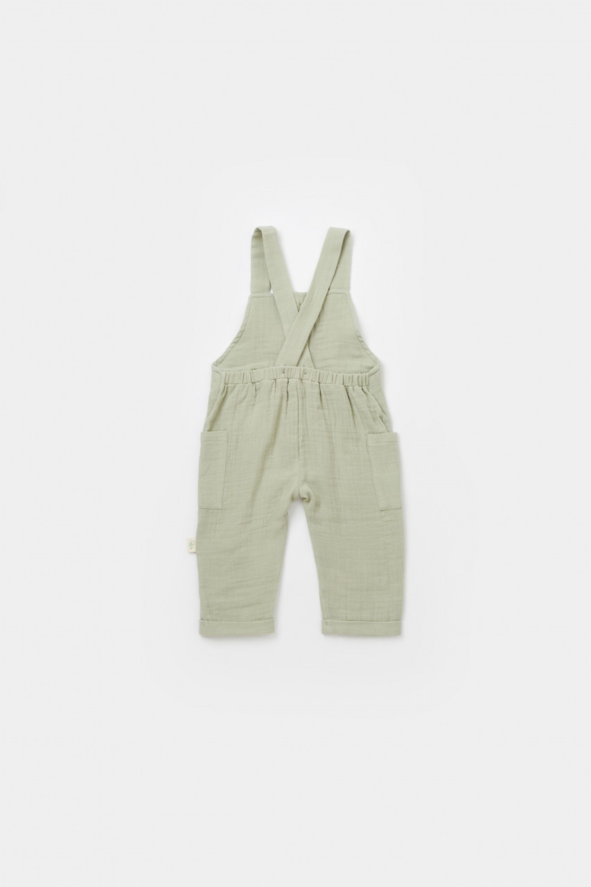 Salopeta de vara cu buzunare din muselina, BabyCosy, 100% bumbac organic - imagine 18