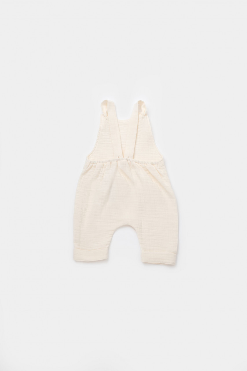 Salopeta de vara cu pantaloni lungi din muselina, BabyCosy, 100% bumbac organic - imagine 17