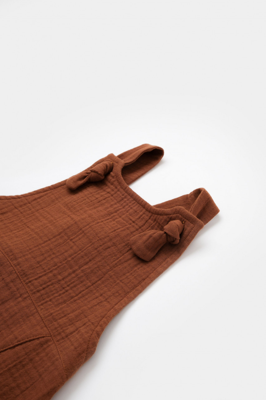 Salopeta de vara cu pantaloni lungi din muselina, BabyCosy, 100% bumbac organic - imagine 13