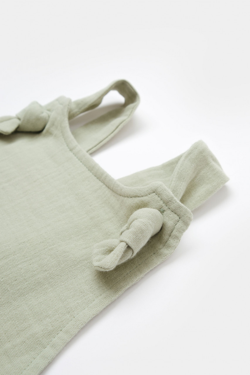 Salopeta de vara cu pantaloni lungi din muselina, BabyCosy, 100% bumbac organic - imagine 7