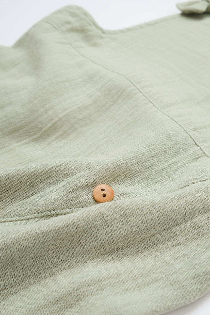 Salopeta de vara cu pantaloni lungi din muselina, BabyCosy, 100% bumbac organic - imagine 8