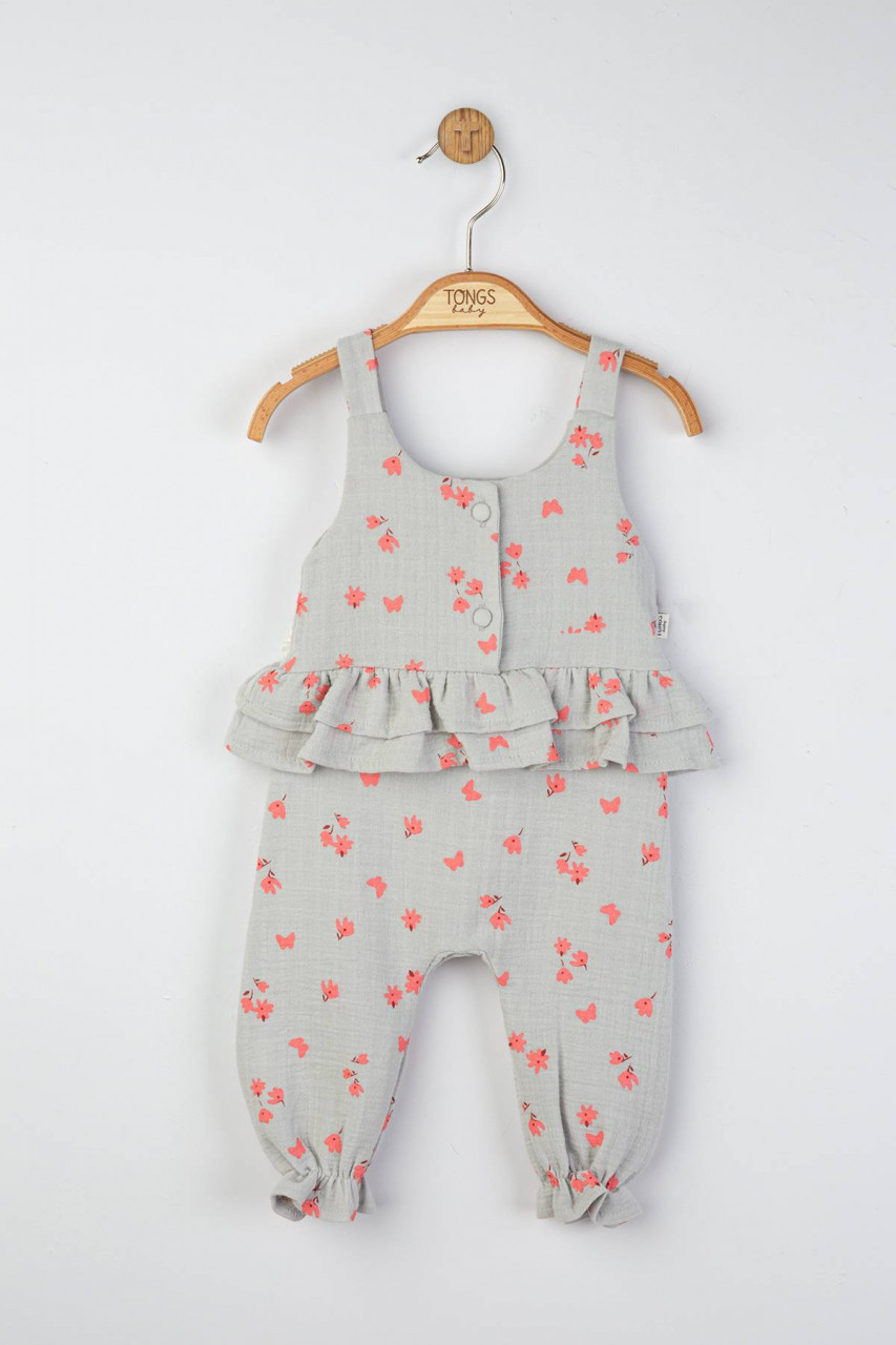 Salopeta de vara din muselina pentru bebelusi Natural, Tongs baby