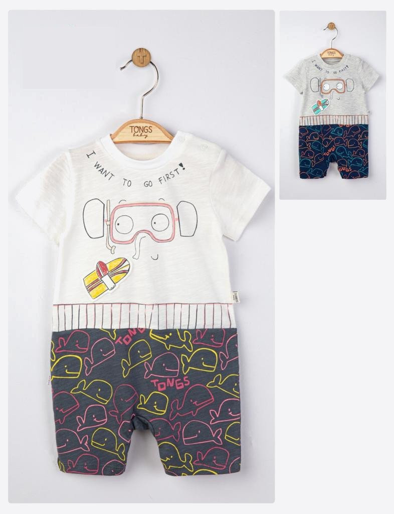 Salopeta de vara pentru bebelusi Swim, Tongs baby - imagine 2
