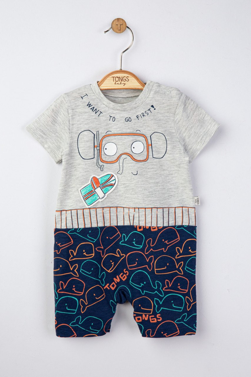 Salopeta de vara pentru bebelusi Swim, Tongs baby - imagine 3
