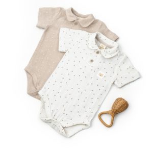 Set 2 body-uri cu guler TeddyBear, BabyCosy, 100% bumbac