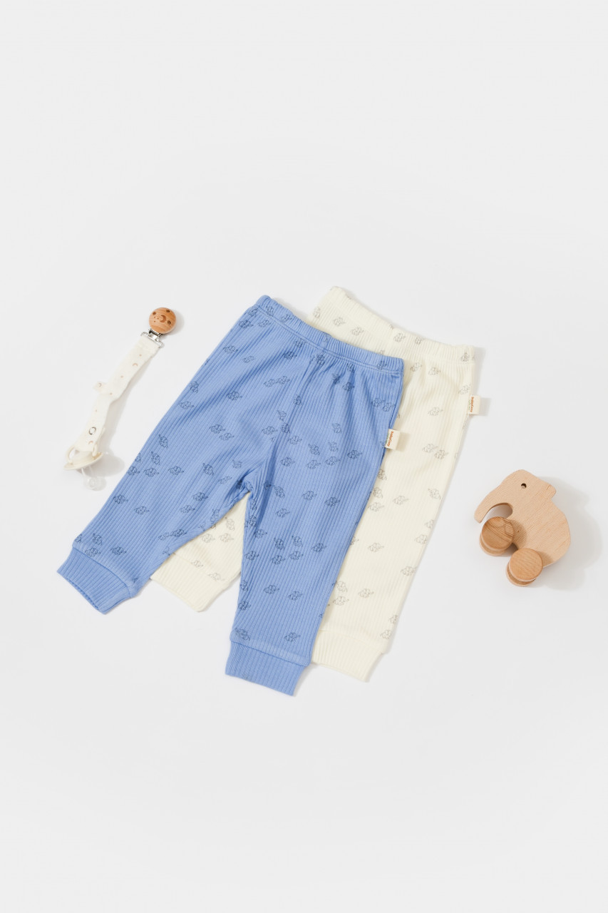 Set 2 pantalonasi Printed, BabyCosy, 50% modal+50% bumbac