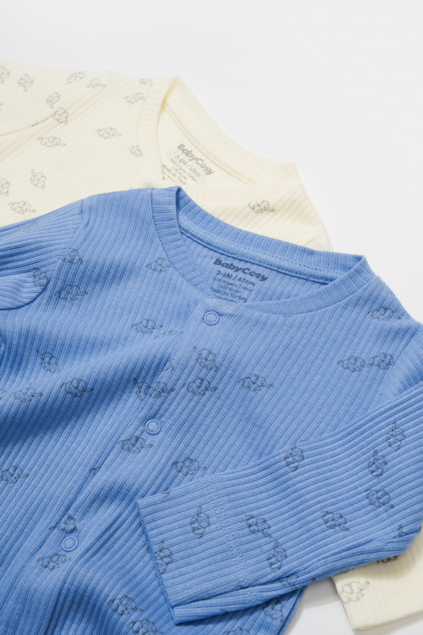 Set 2 salopete lungi Printed, BabyCosy, 50% modal+50% bumbac - imagine 3